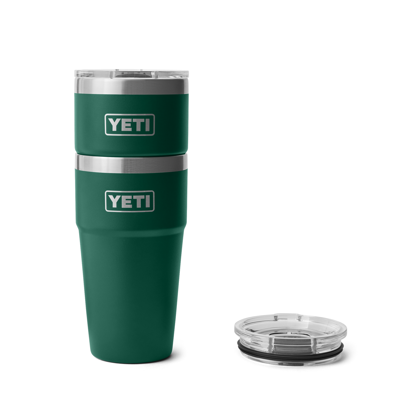 YETI Rambler® 20 oz (591 ml) Stapelbarer Becher Black Forest Green