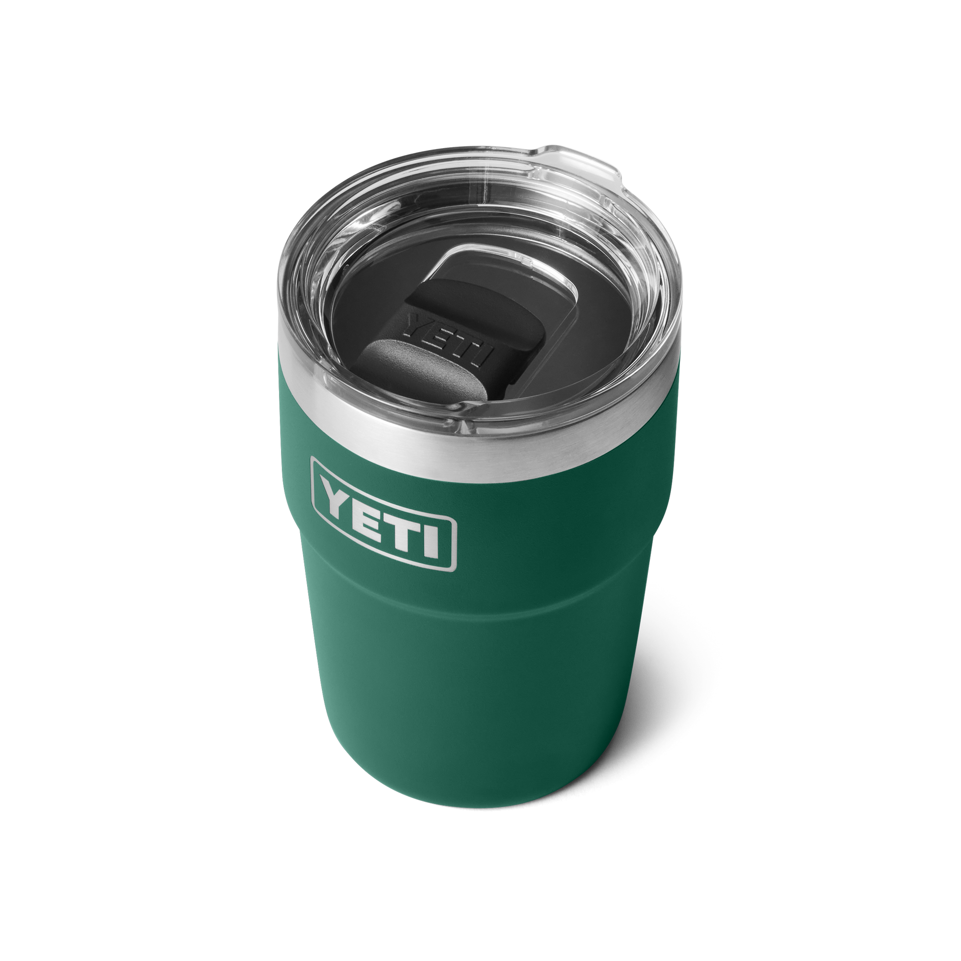 YETI Rambler® 16 oz (473 ml) Stapelbarer Becher Black Forest Green