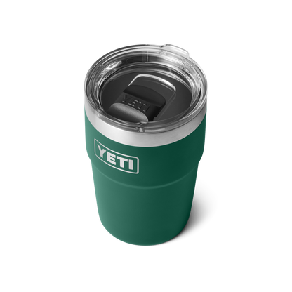 YETI Rambler® 16 oz (473 ml) Stapelbarer Becher Black Forest Green