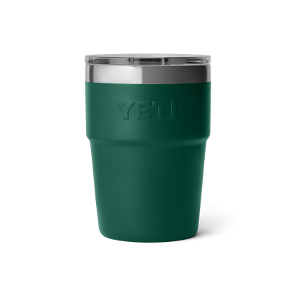 YETI Rambler® 16 oz (473 ml) Stapelbarer Becher Black Forest Green