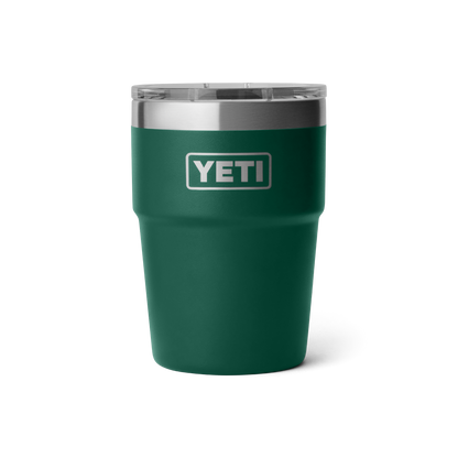 YETI Rambler® 16 oz (473 ml) Stapelbarer Becher Black Forest Green