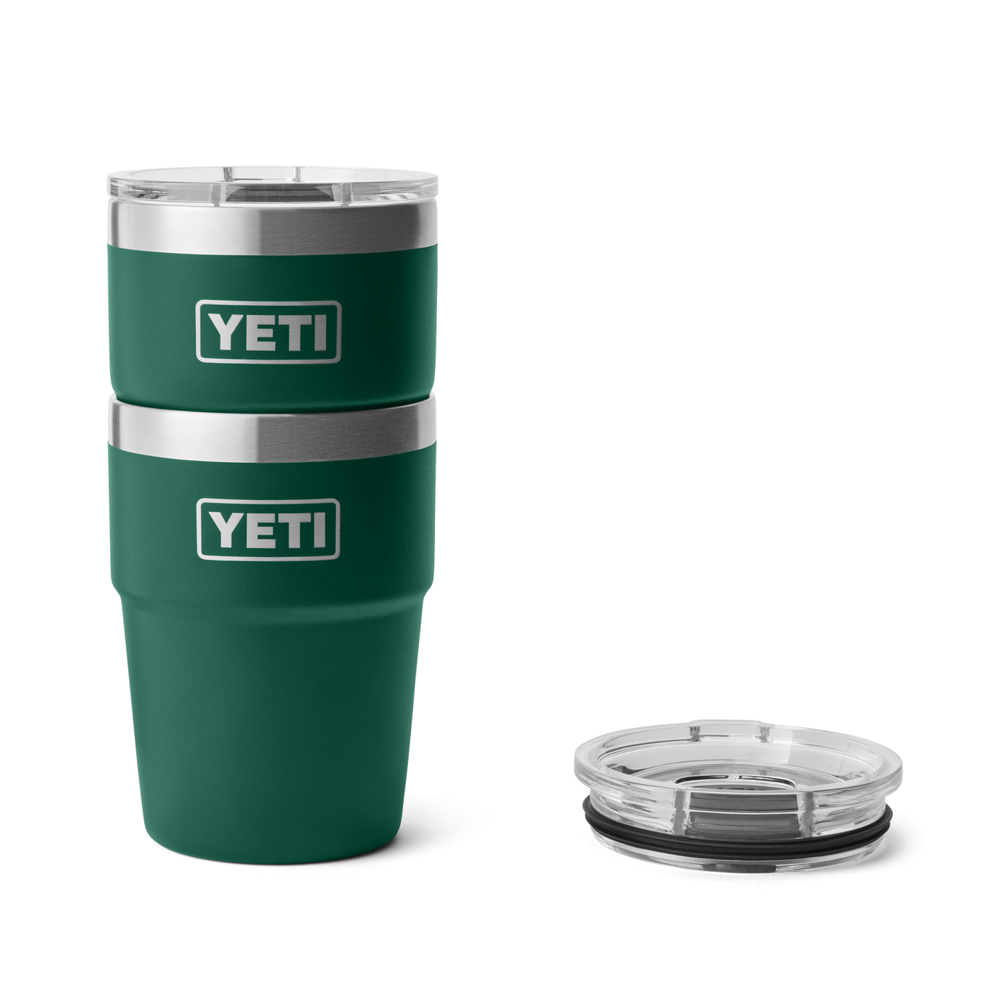 YETI Rambler® 16 oz (473 ml) Stapelbarer Becher Black Forest Green