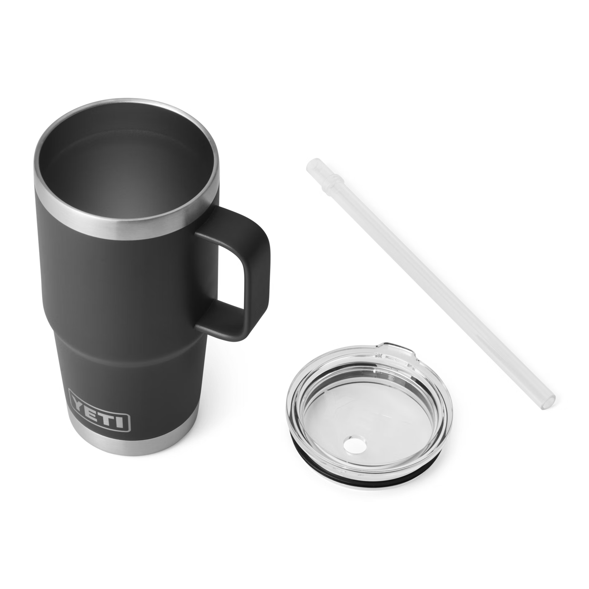 YETI Rambler® 25 oz (710 ml) Trinkbecher Mit Trinkhalm-deckel Schwarz