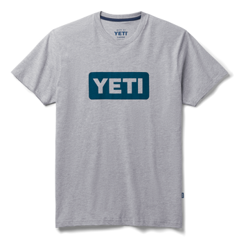 YETI Premium Logo Badge Kurzarm-Shirt Grey/Navy